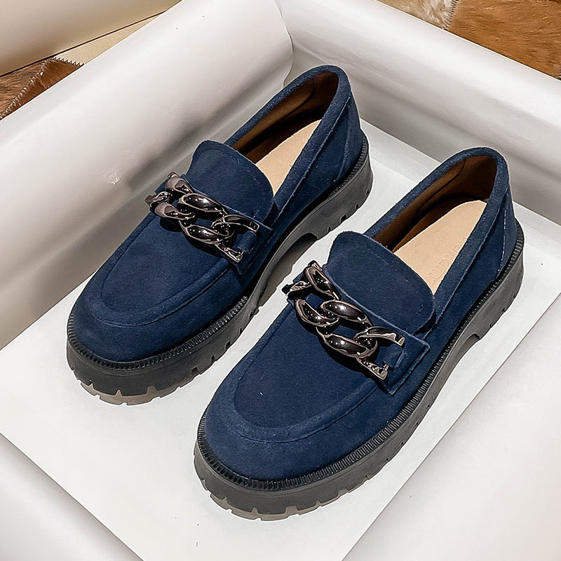 Women's Leather Slip-on Platform Loafers