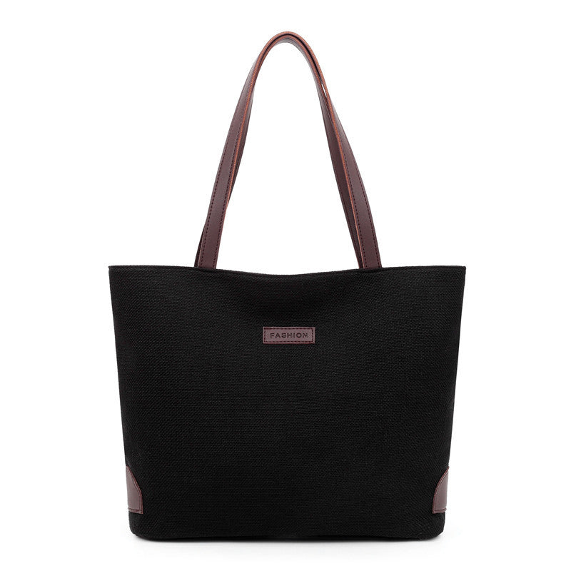 Splice One Shoulder Handbag Woven Casual Mommy Bag Women's Bag