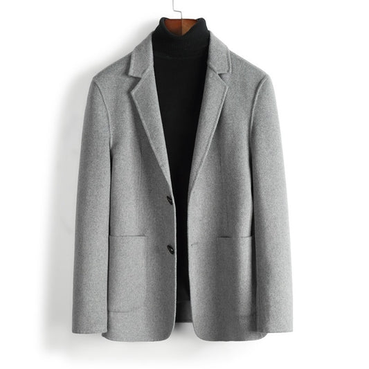 Sheep Wool Double-faced Woolen Goods Suit Short Gentleman Business Men's Jacket