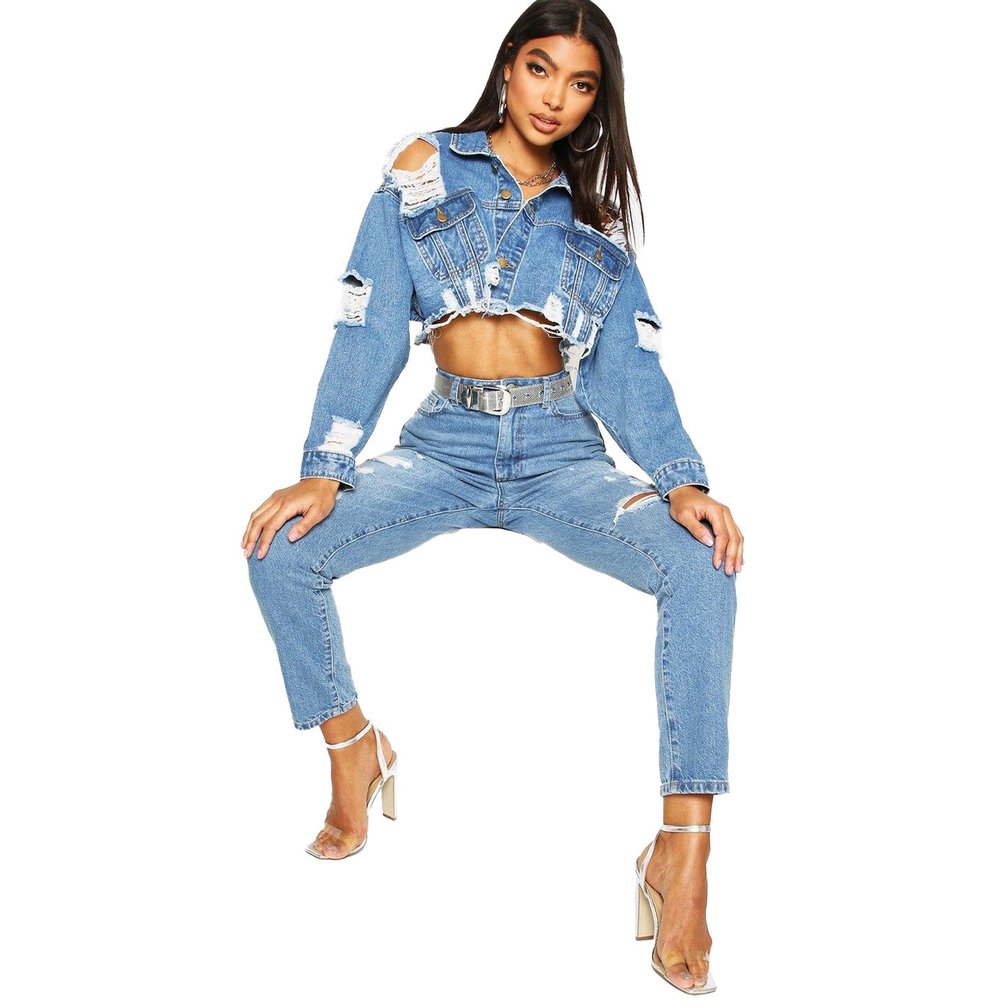 Women's Jacket Cropped Denim Top