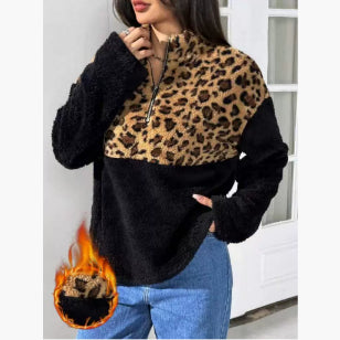 Autumn And Winter New Long-sleeved Sweater Leopard Print