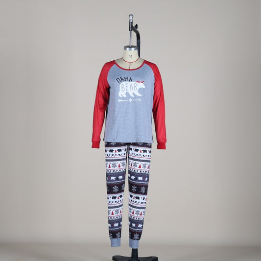 Christmas Parent-child European And American Print Long-sleeved Suit