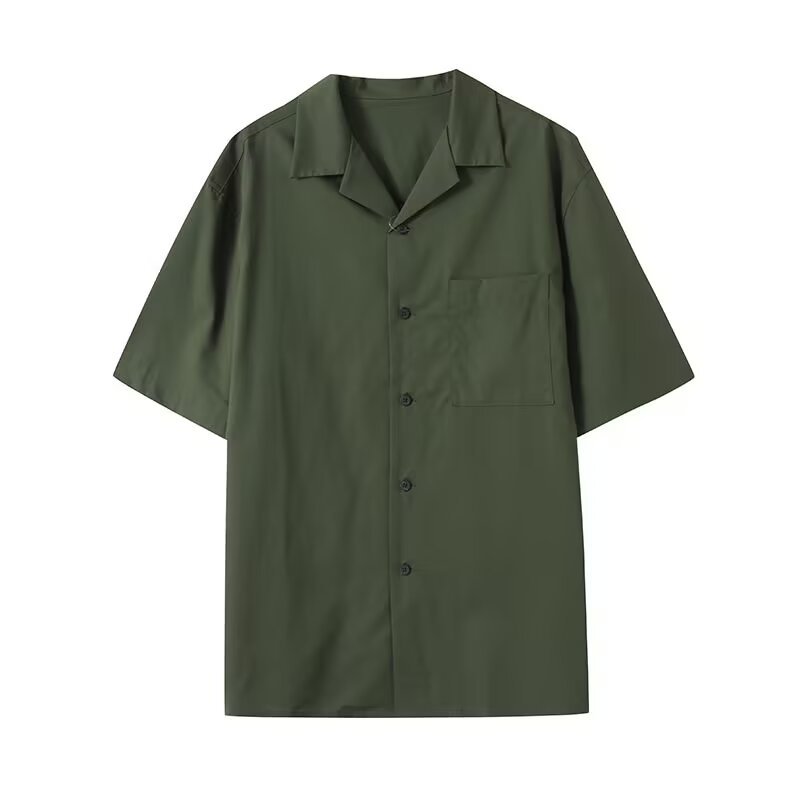 Men's And Women's Open Collar Solid Color Shirt