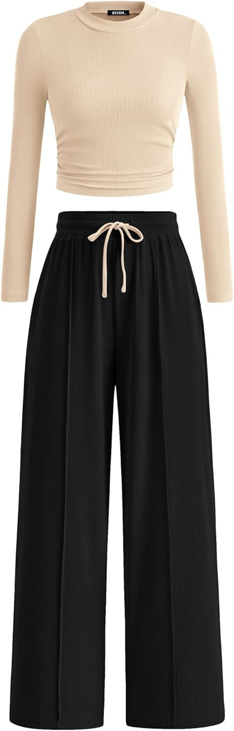 Women's Rib Fashion Navel Casual Suit