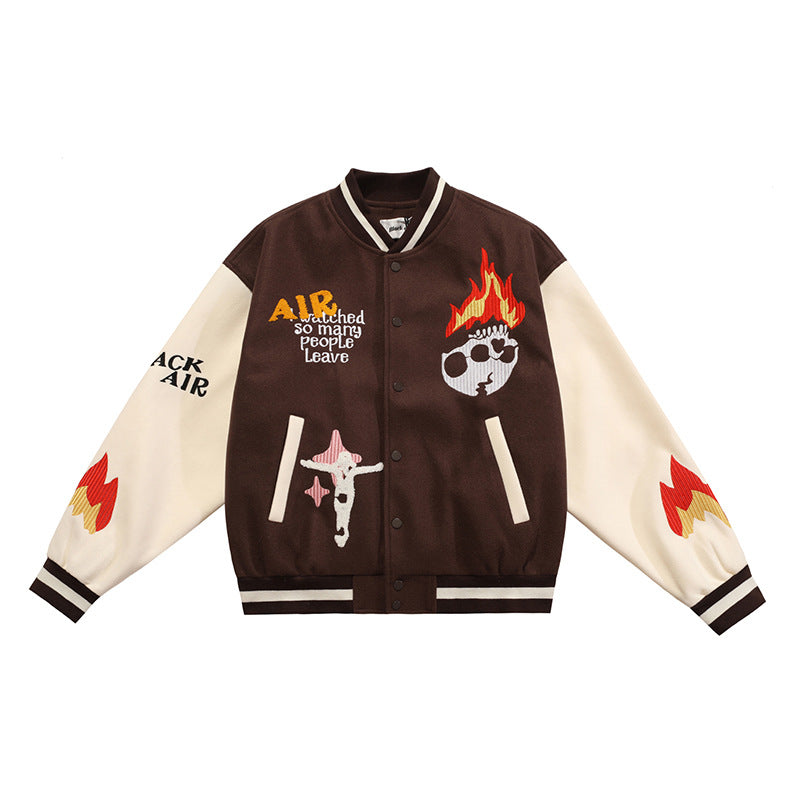 American Street Flame Towel Embroidered Baseball Uniform