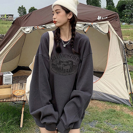 Women's Relaxed-fit Casual Hoodie With A Crew Neck
