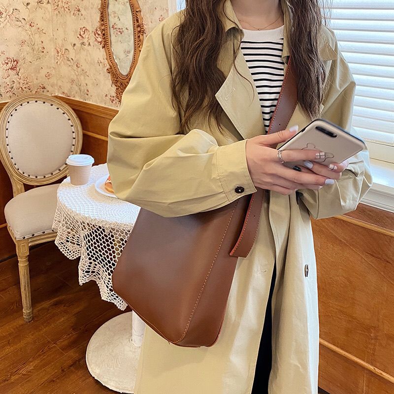 Retro Crossbody Korean Versatile One-shoulder Brown Messenger Bag