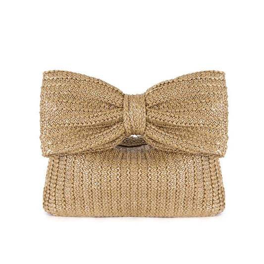 Women's Fashion Personalized New Bow Straw Handbag