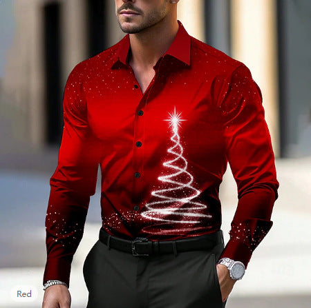 Hawaiian Shirt Printed Men's Long-sleeved Shirt