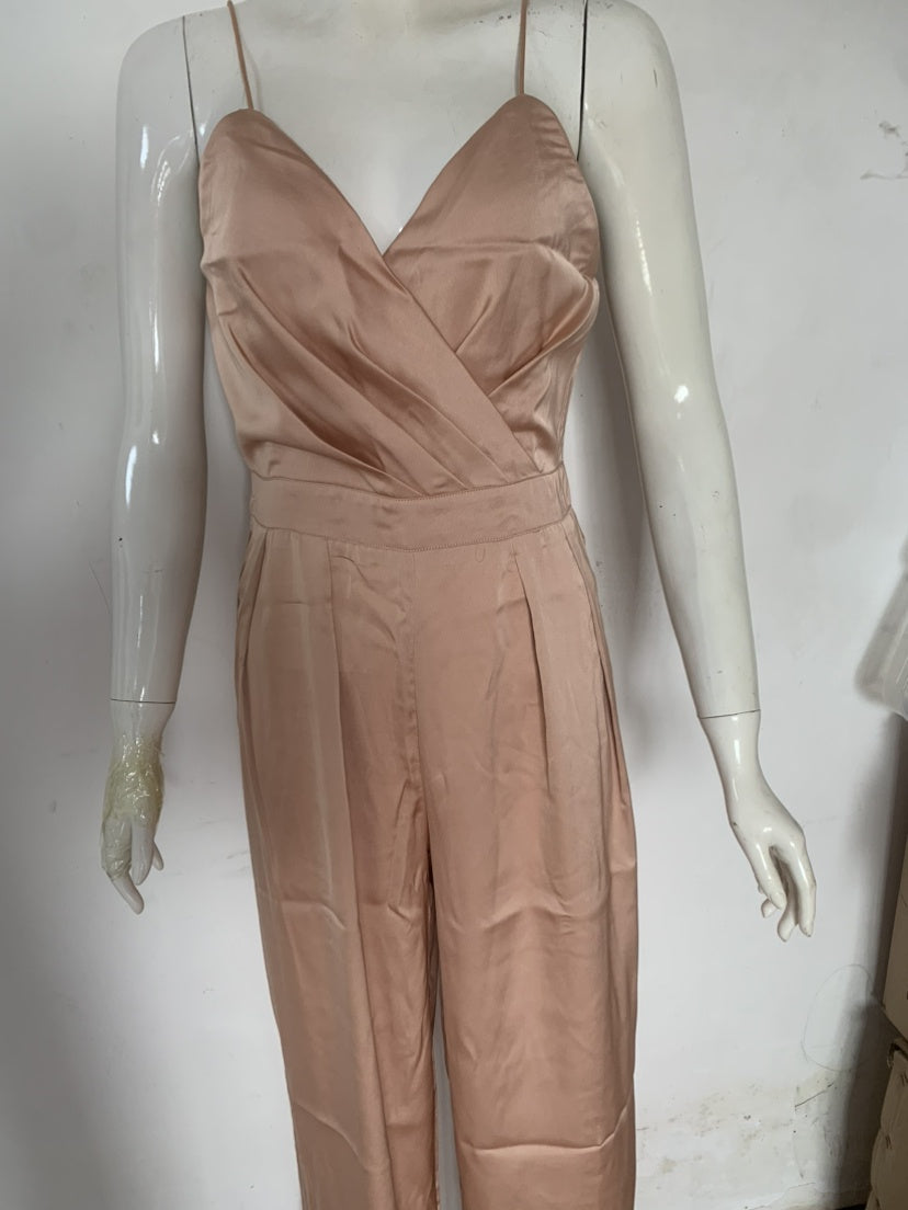 Slynge Taljetæt Lige Moppe Gulv Minimalistisk Ærmeløs Jumpsuit