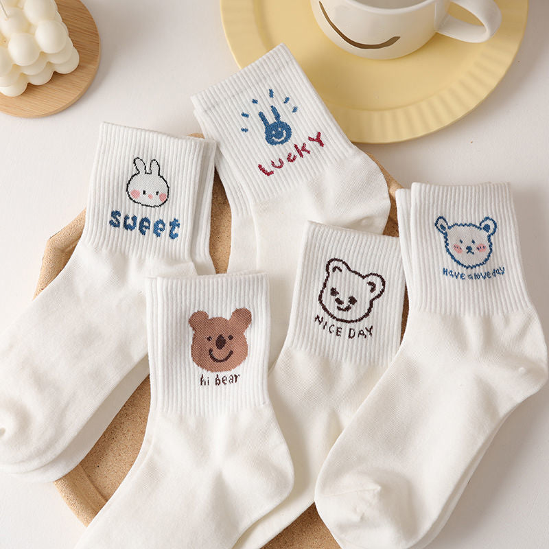 Women's Fashion Sports Casual Mid-calf Cotton Socks