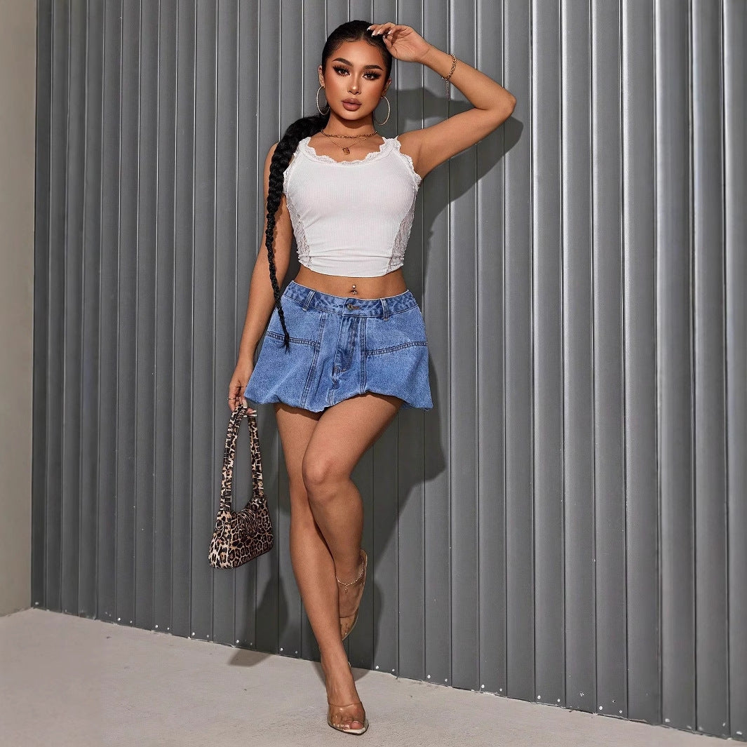 Womens Casual Versatile Denim Skirt In European And American Styles