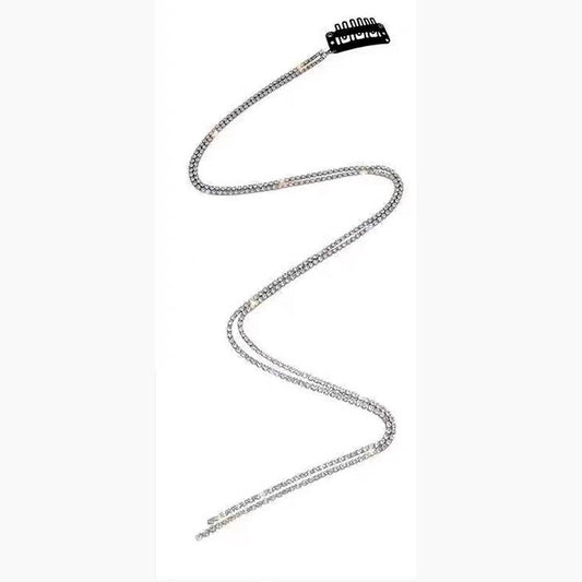 Women's Summer Rhinestone Tassel Braided Hair Chain With Diamond Chain Hairpin