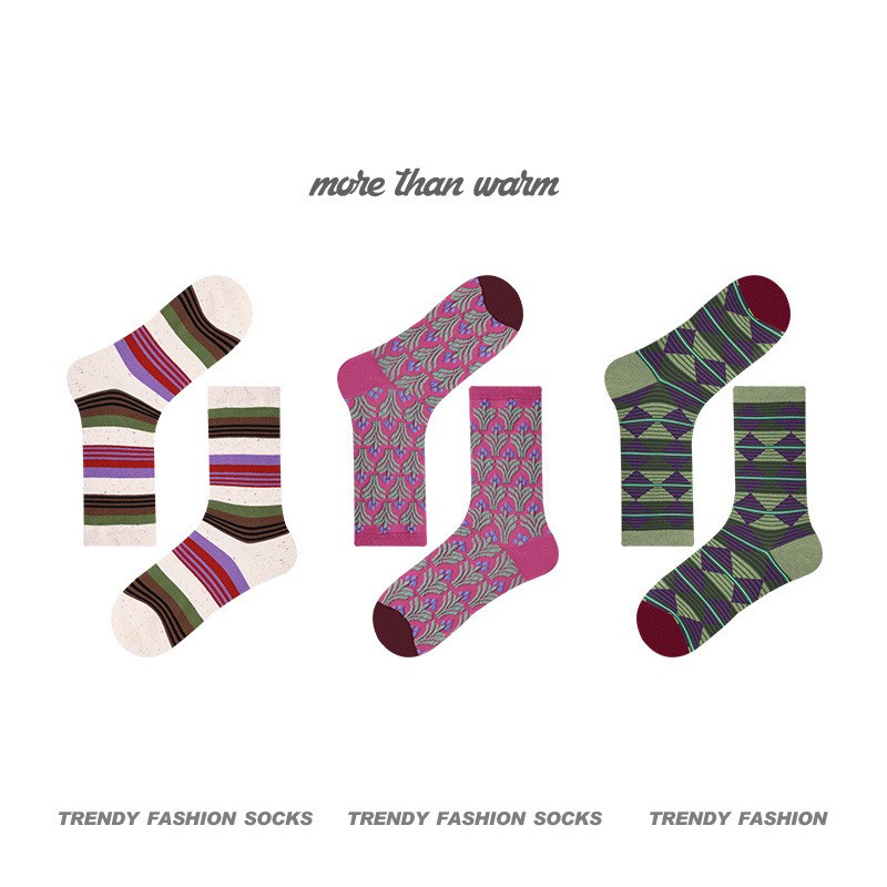 Women's Vintage Combed Cotton Warm Mid-calf Length Socks