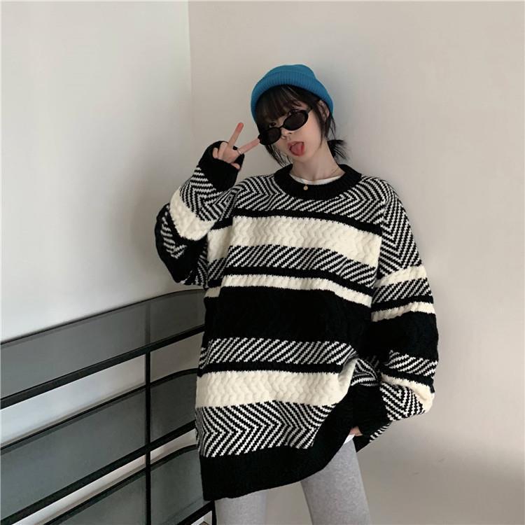 Korean-style Striped Sweater For Women