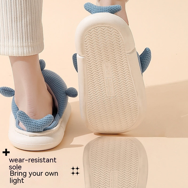 Women's Linen Platform Whale Slippers Summer Household