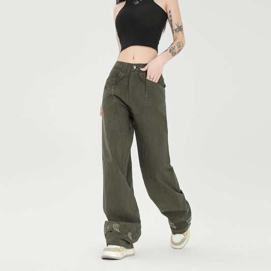 Women's Fashion Worn Workwear Casual Pants