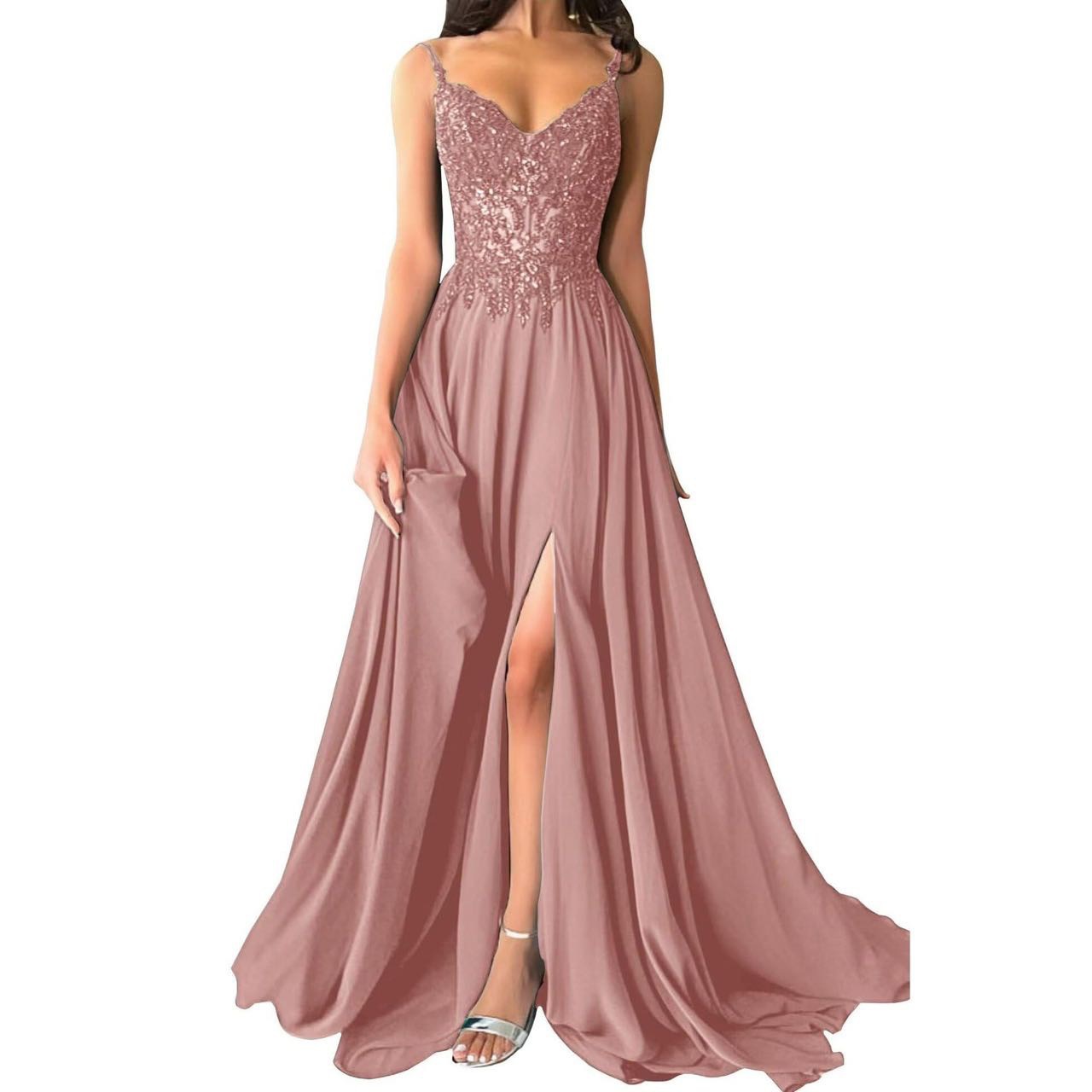 Strapless Vneck Evening Gown European And American Style