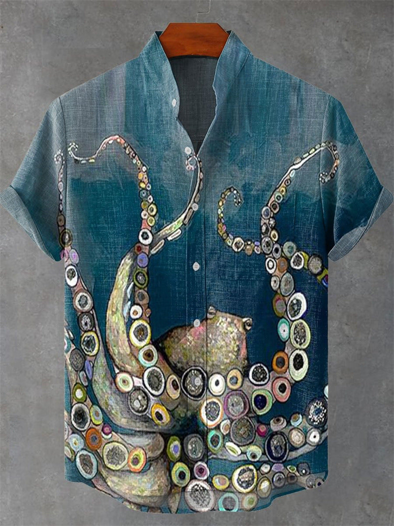 New Men's 3D Art Print Casual Shirt