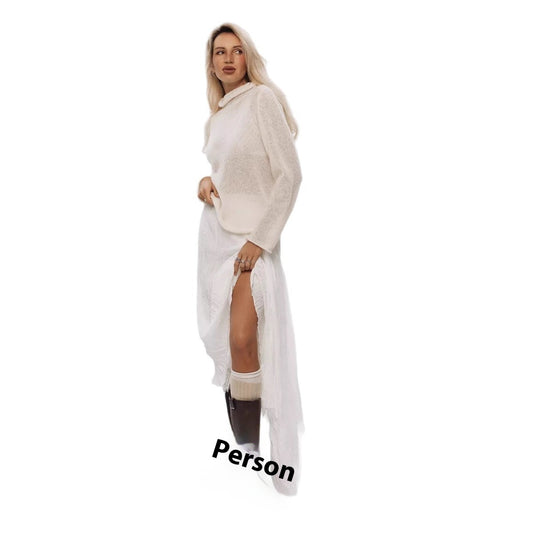 Knitted Long-sleeved Top Loose And Idle Curling Hollow Design