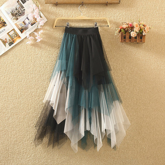 Fashion Irregular With Personality Tulle Skirt Women
