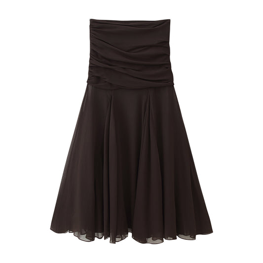 Summer Translucent Pleated Skirt