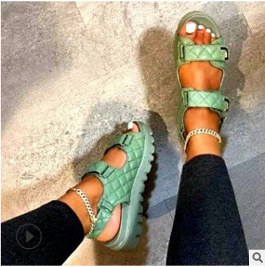 Women's Metal Small Fragrance Sandals With Velcro