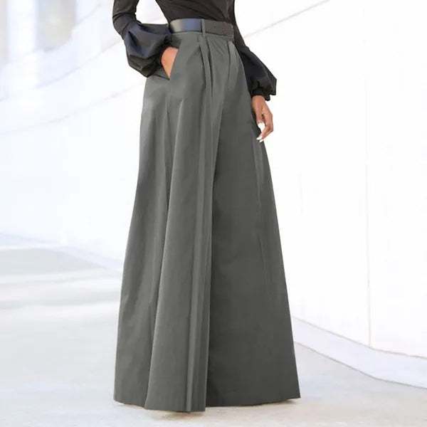 High Waist Wide Leg Trousers Bell-bottom Pants Fashion Elegant Party