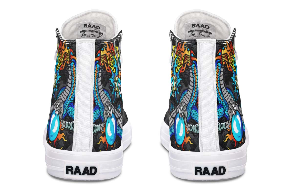 Men's And Women's Fashion Color Printing High-top Canvas Shoes