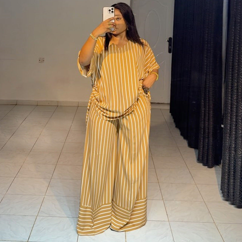Straight Plus Size Set With Drawstring On Both Sides