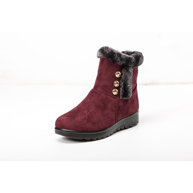 Old Beijing Cloth Shoes Soft Bottom Cotton Boots Women's Middle-aged And Elderly Mom Shoes Elderly Cotton-padded Shoes Flat Snow Boots