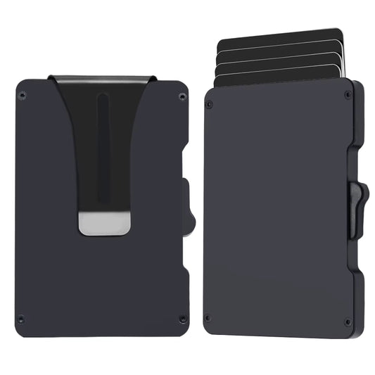 Pop up Credit Card Holder for Men, Slim Metal Wallet with Card Ejector Slide Button, RFID Blocking Minimalist Wallet for Men