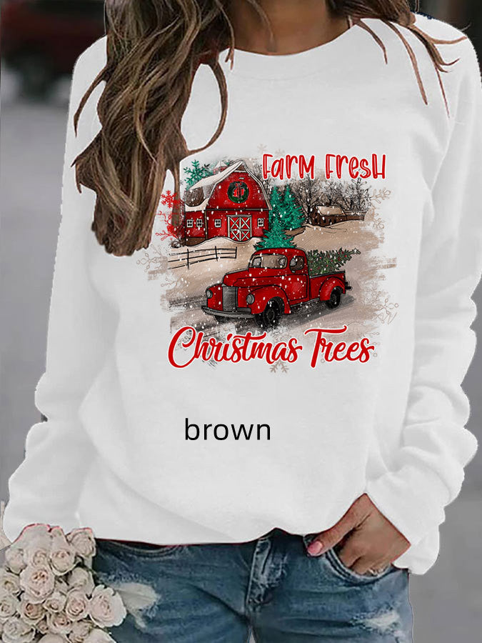 Græskarstrikket tynd sweater til kvinder til jul