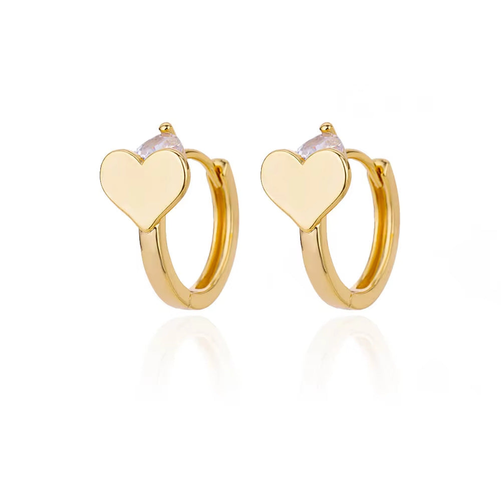 Natural Stone Black Shell Love Stud Earrings