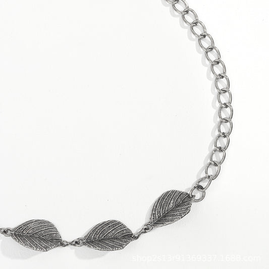 Leaf Style Waist Chain Retro Paired With Denim Skirt And Pants