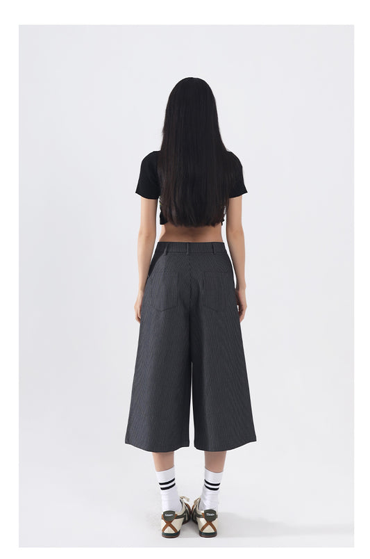 Spring And Summer Straight Striped Pants For Women