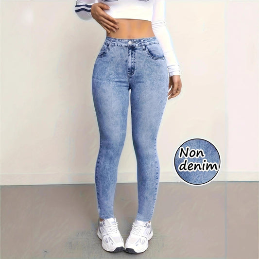 New Faux Denim Printed Fitness Leggings