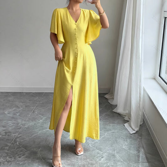 Elegant And Sophisticated V-neck Long Evening Gown