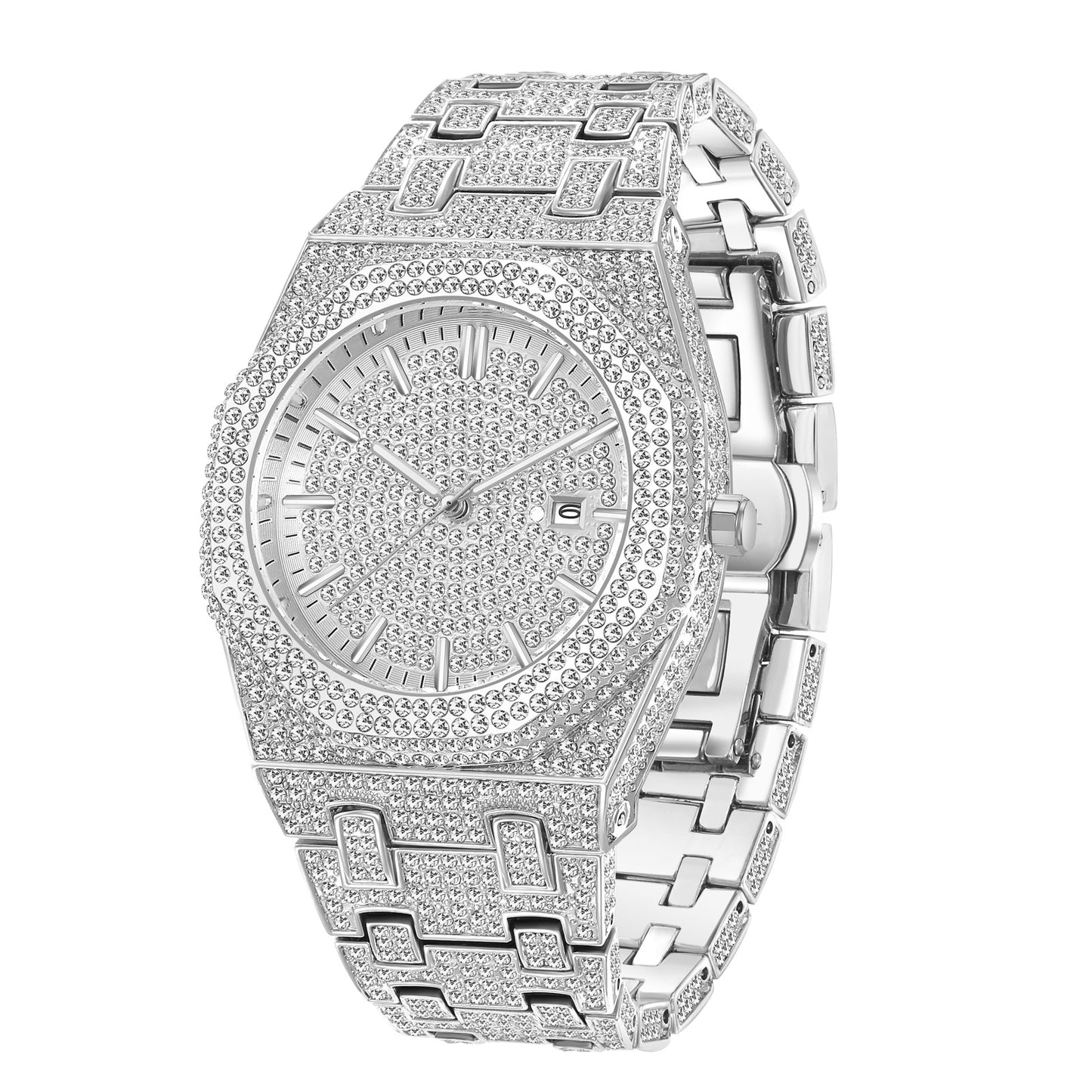 Europæisk Hip Hop Fuld Diamant Arabisk Skala Niche Quartz Herreur