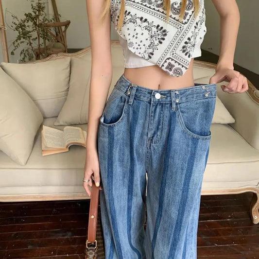 Retro High Waist All Match Mopping Pants
