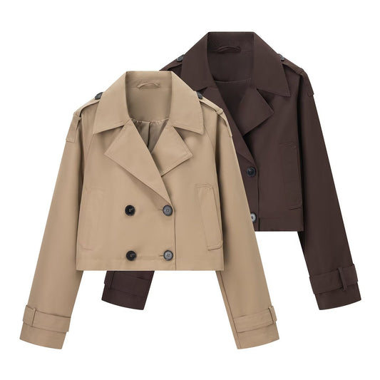 Sleek Slim Fit Short Trench Coat Jacket