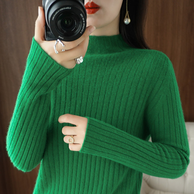 Simple Autumn And Winter Half-high Collar Bottoming Shirt Women's Sweater