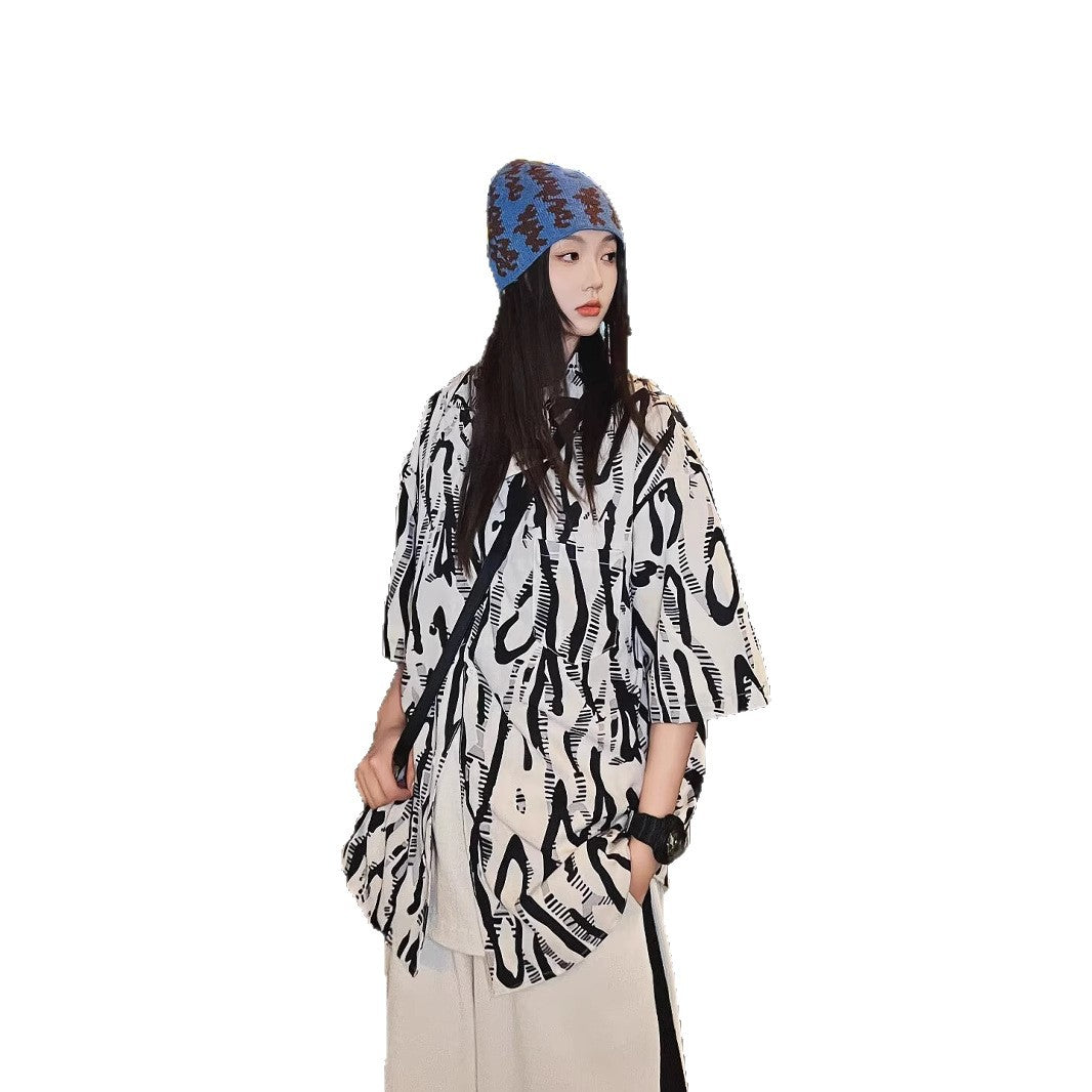 Womens Striped Sun-Protective Shirt Summer New Arrival Lightweight & Loose-Fitting