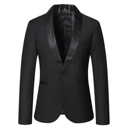 Mens Stylish Business Tuxedo Jacket With A Mandarin Collar