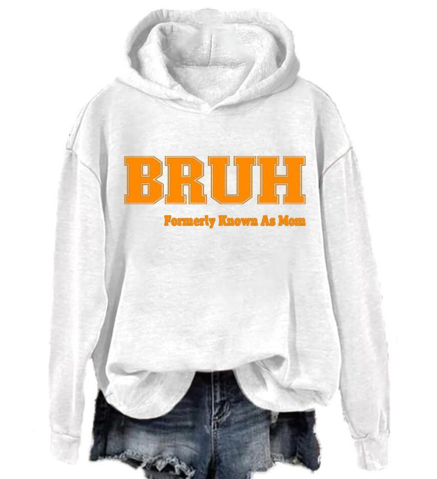 Independent Station Women's Fashion Printed Casual Hooded Long Sleeve Sweater