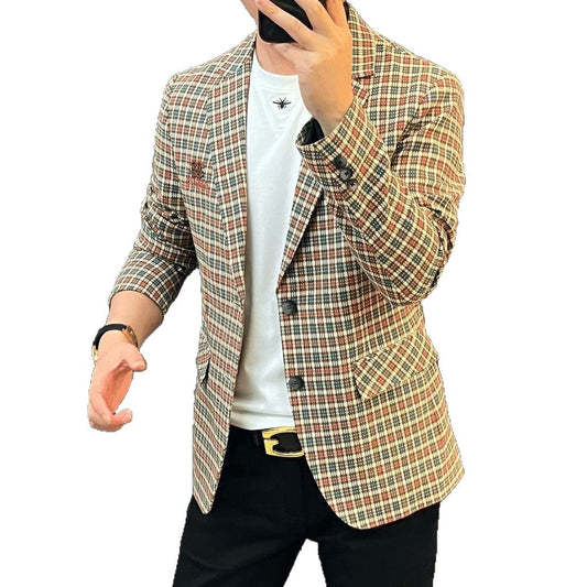 Versatile Plaid Suit For Men