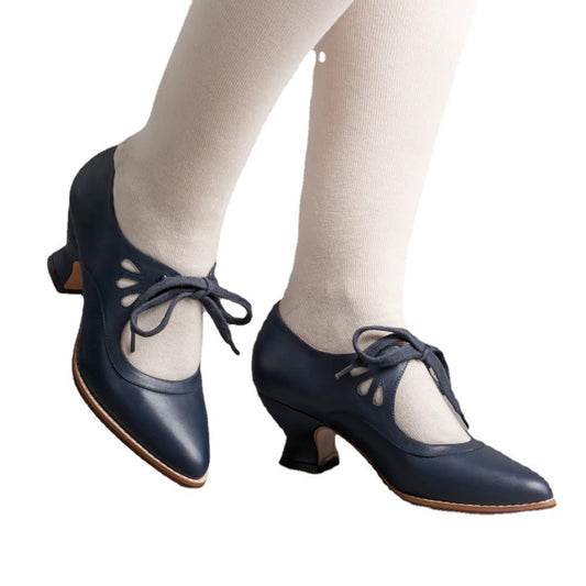 Hollow Out High Heel Lace-up Casual Shoes Plus Size Woman High-heeled Shoes