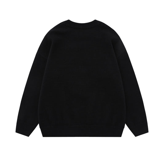 Cute Cartoon Bunny Loose Round Neck Sweater