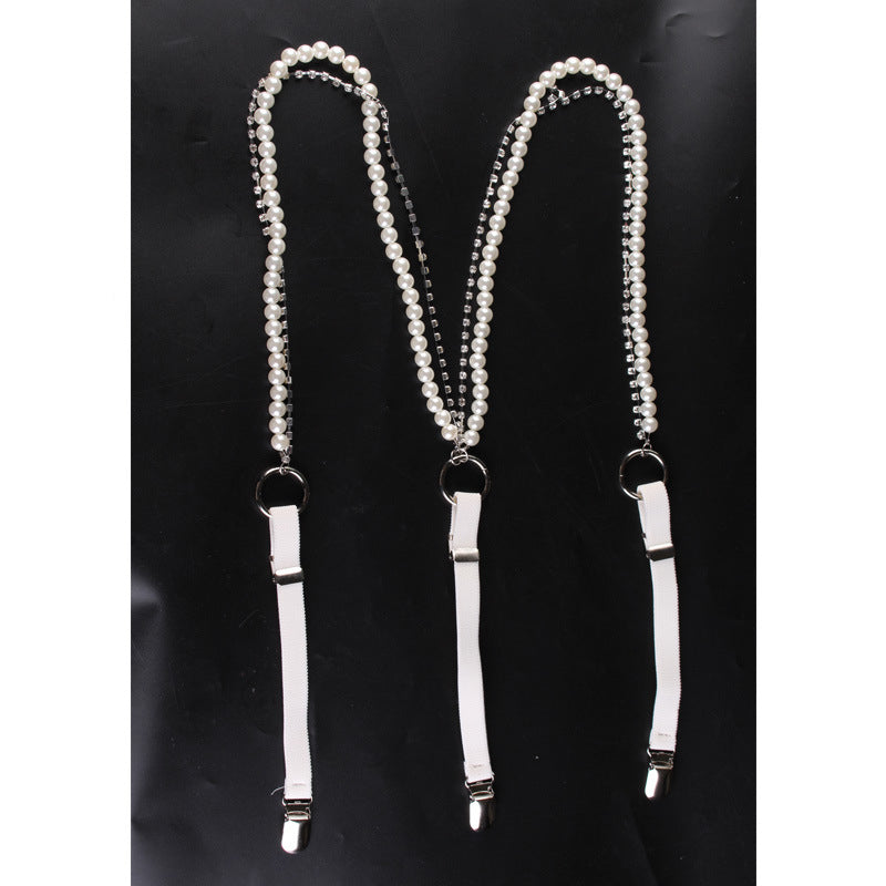 INS Trend Elastic Elastic Suspender Belt Rhinestone Chain Sling Belt