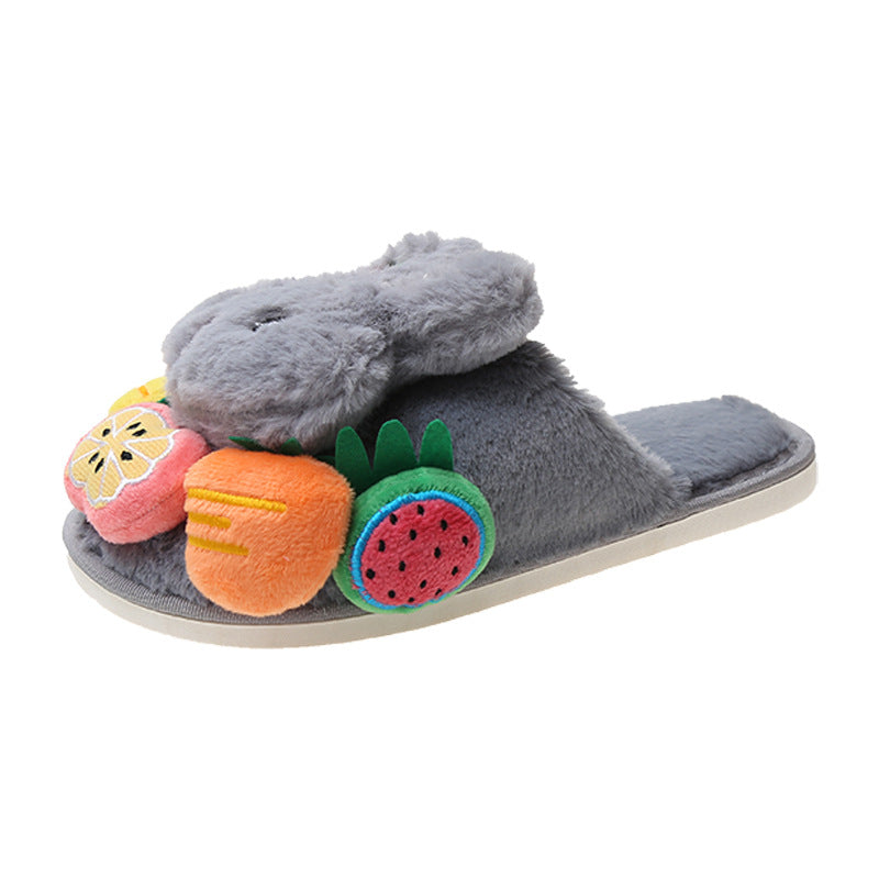 Plush Slippers Women's Home Indoor Girls Heart